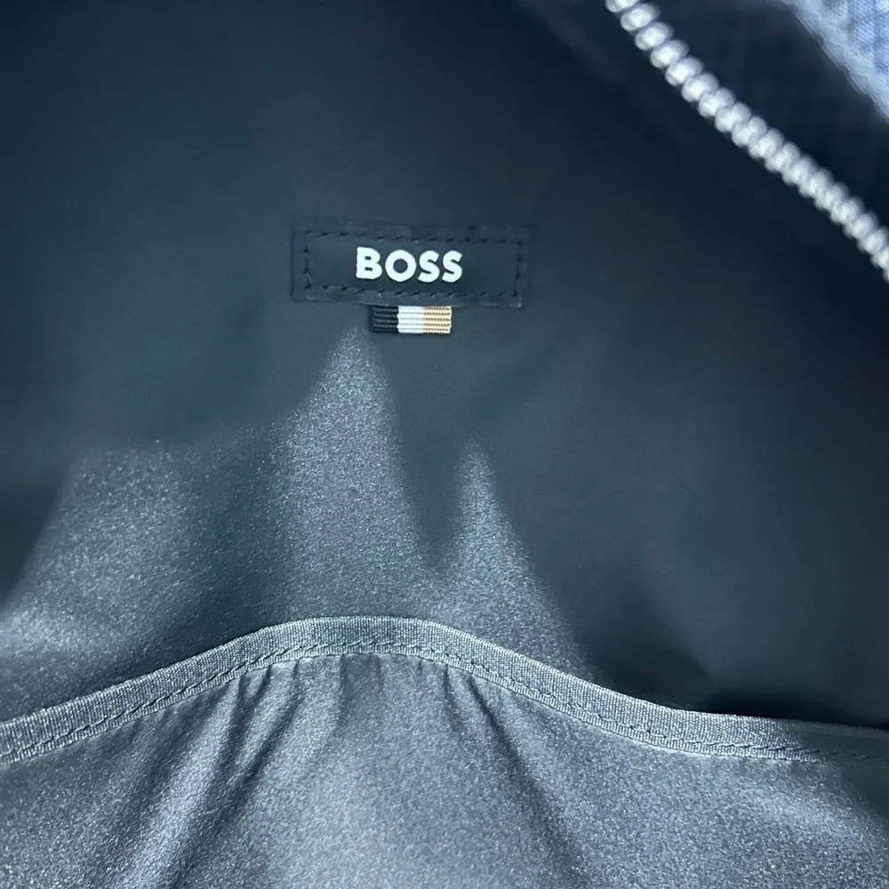 Boss Men's Navy Textured Logo Backpack